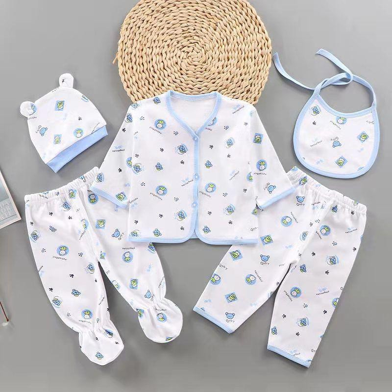 [Ready Stock]5in1 Newborn Baby Nightwear Clothing 5in1 Pakaian Bayi