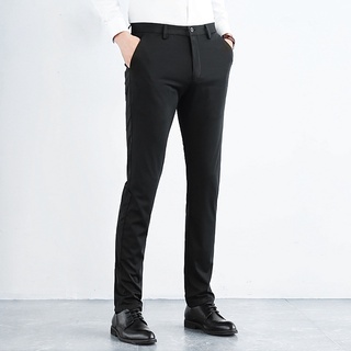 (Size 28-40) Men's Formal Pants Office Thin Slim Fit Black Long Trousers Man Business korean Casual Pant Big Plus Size Oversized seluar slack lelaki