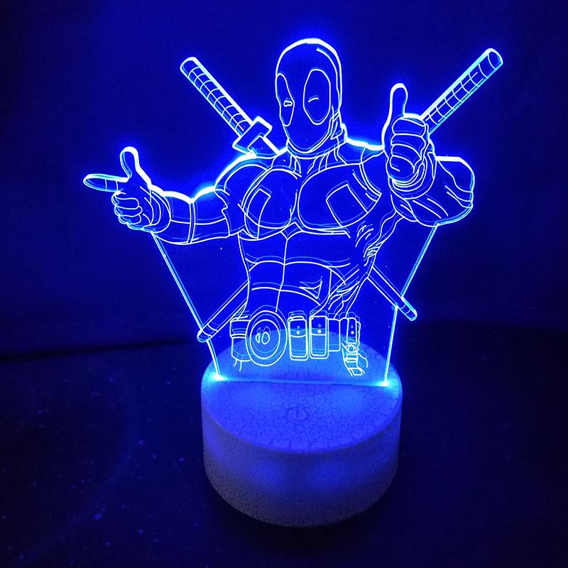 Iron Man Figure Modelling 3d Table Lamp Baby Sleep Lighting Led Night Light Bedside Usb Kids Bedroom Decor Gifts