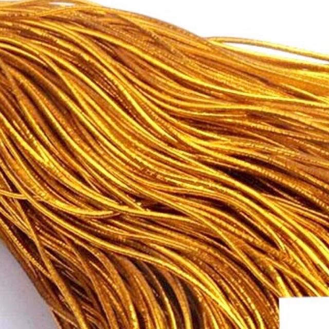 Gold Silver Elastic Cord/Stretchable Cord (5meters)/Tali Emas/Tali Getah Emas Silver/金银有弹性绳/吊牌绳/圆橡筋/金丝弹力绳