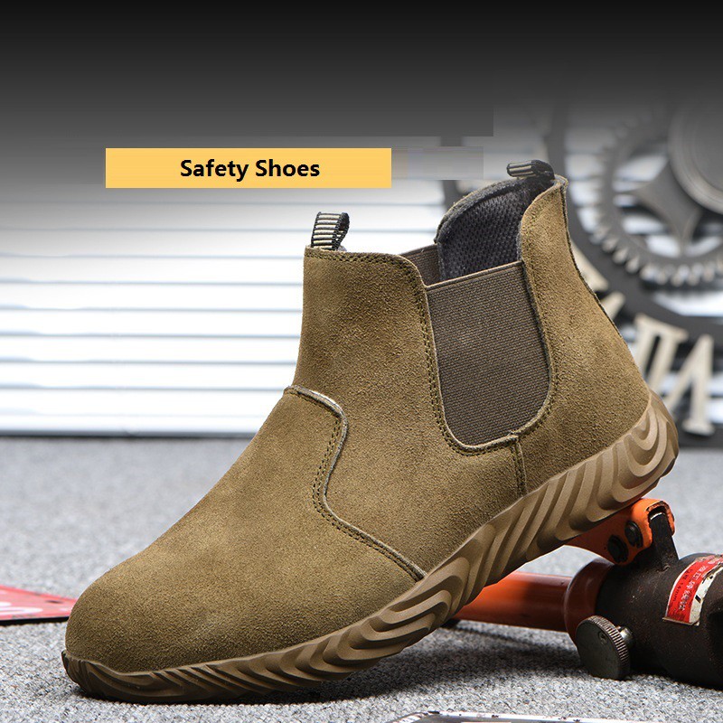 Fashion Suede Men Iron Toe Safety Boots Shoes Puncture-Proof Classic ...