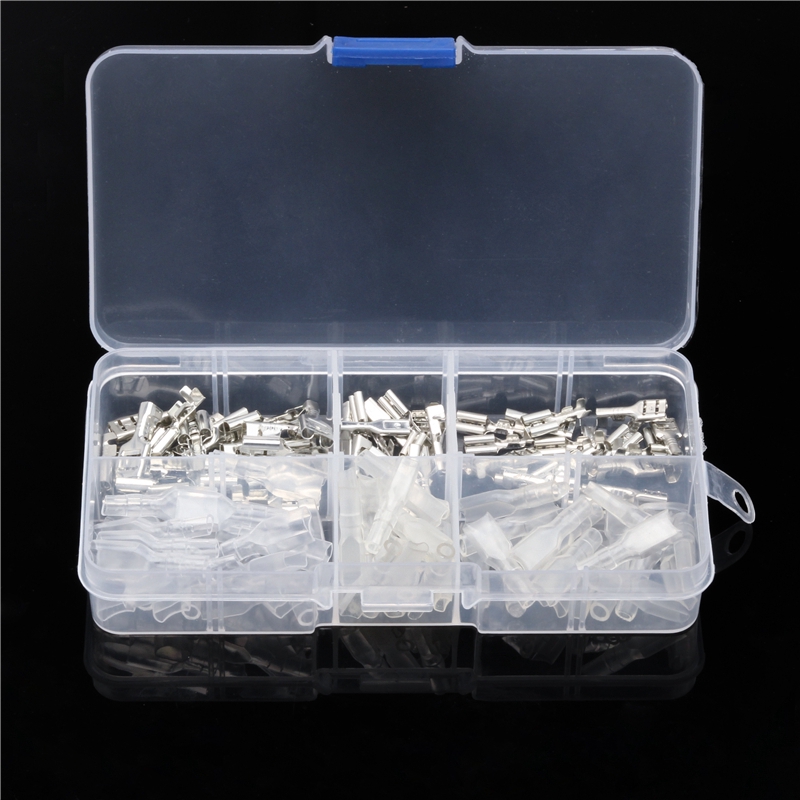 120x Car Crimp Female Spade Terminal Wire Connector Sleeves 2.8//4.8//6.3mm+sheath