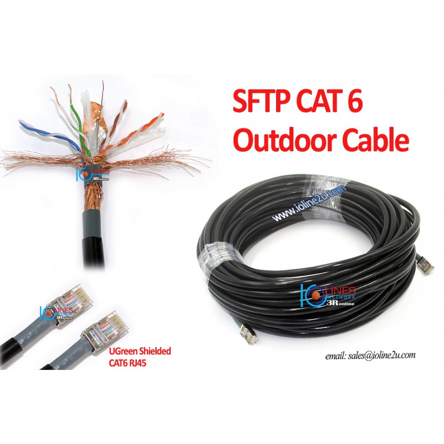 10m 15m Outdoor Cat6 Cat 6 STP FTP LAN Network cable SFTP Double