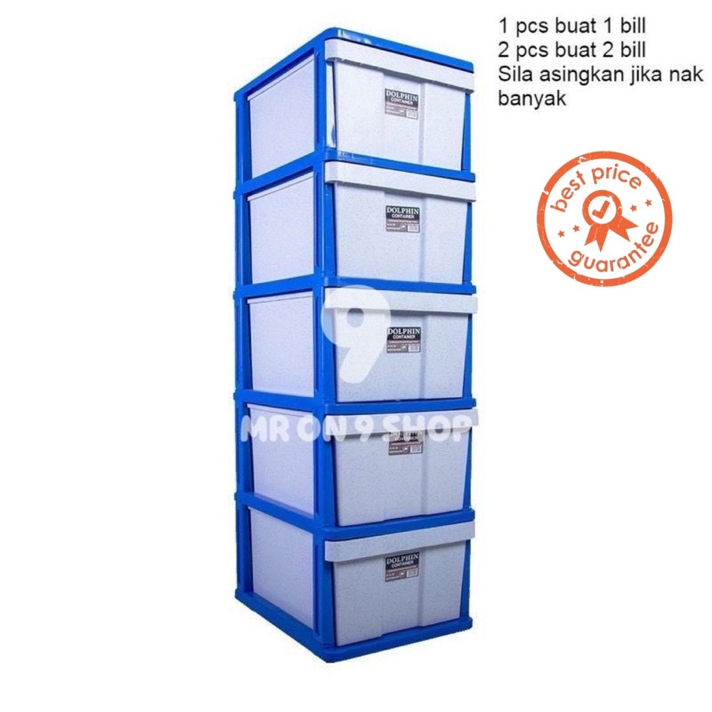 DOLPHIN Drawer 5 Tier Plastic Drawer Storage Clothes Almari