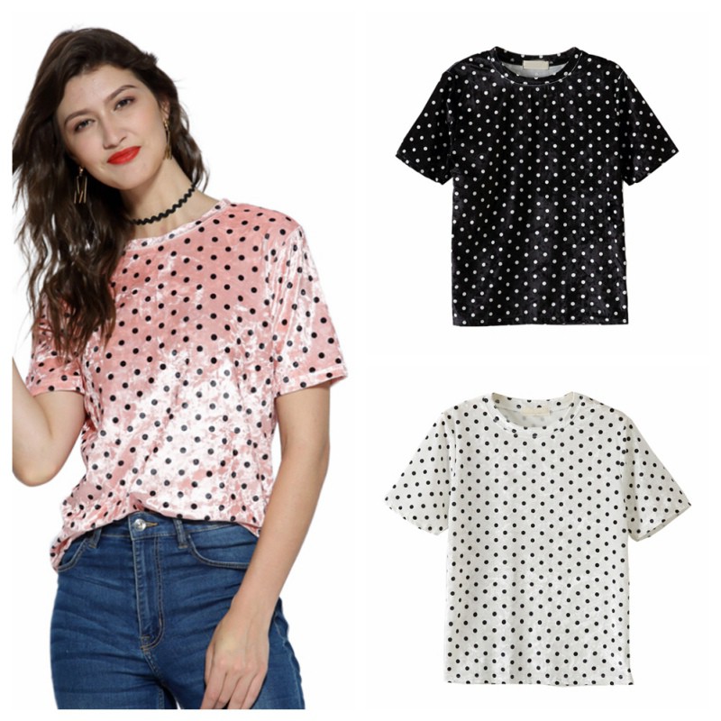 velvet polka dot top
