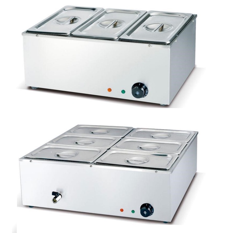 Homelux Electric Bain-Marie Food Warmer  3 Compartment 6 Compartment Stainless Steel