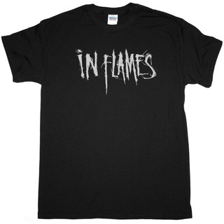 In Flames Logo Black T Shirt Death Metal Arch Enemy Dark Tranquillity Soilwork Shopee Malaysia