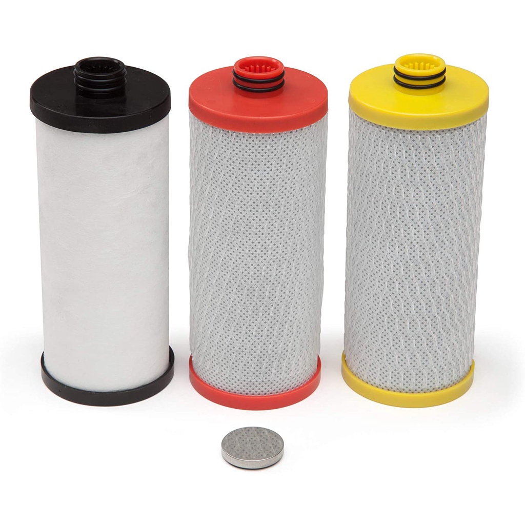 Aimasi Water Filter For AQ-5300R Stage 3 Under Counter Water Purifier Replacement Filter Element, 3 Pieces, Red, Yellow, Black