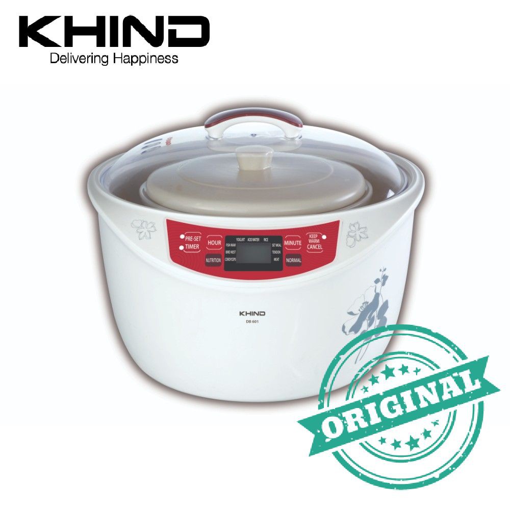 Khind DB601 Anshin Double Boiler 3.2L FREE 4pcs Ceramic Pots DB601 Shopee Malaysia