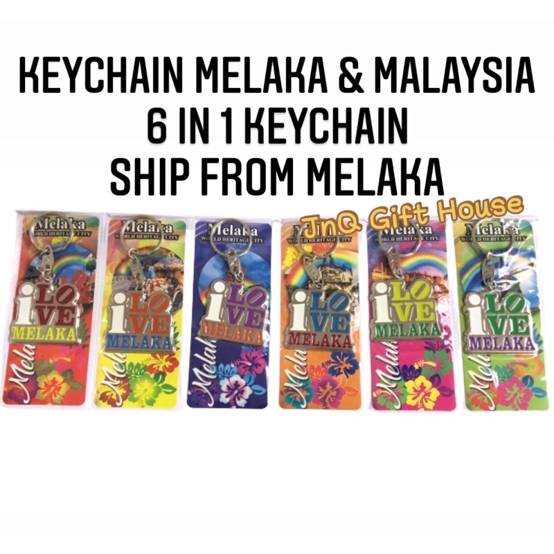 [READY STOCK] Keychain 6 in 1 Melaka Kula Lumpur KLCC Keychain Melaka Souvenir Malaysia Souvenir 马来西亚马六甲钥匙圈a