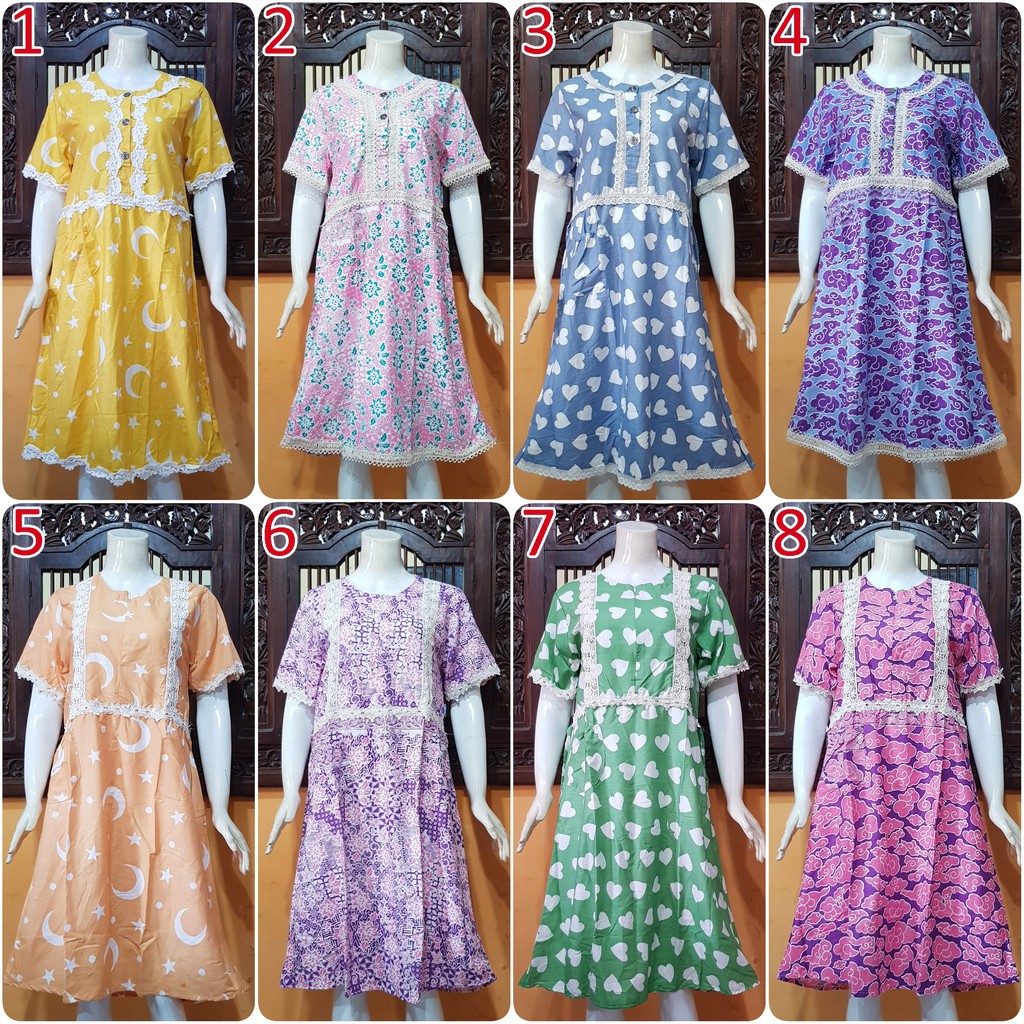 Batik Dress Lace Mosa Batik Pekalongan Character Daster Short Sleeve Shopee Malaysia