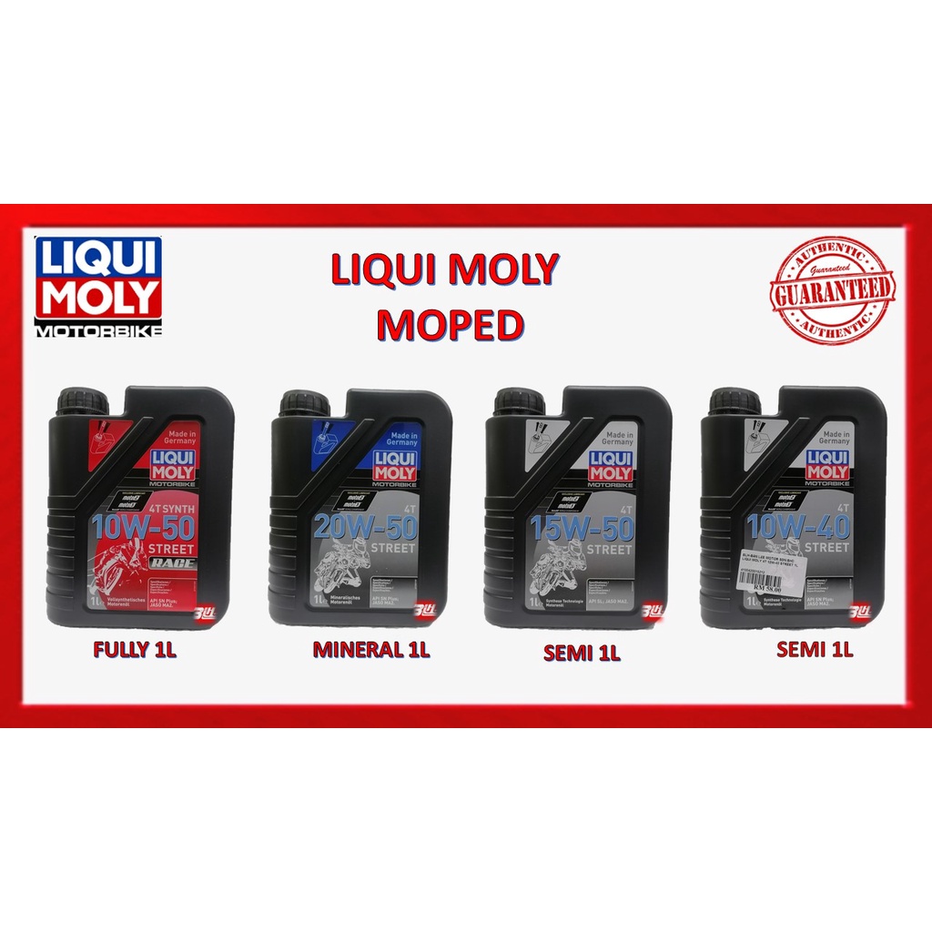 100%ORI} LIQUI MOLY Motorbike Oil 15W50 10W40 20W50 5W40 10W50 Semi Synthetic Fully Mineral RSX Scooter Xmax 80w-90 Y15