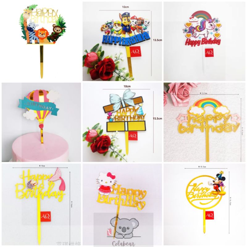 Cartoon Kids 'Happy Birthday' Cake Topper Cartoon cake topper | Shopee ...