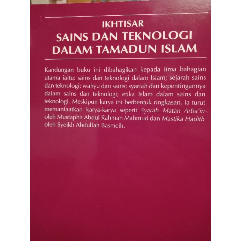 ZBH. Ikhtisar Sains dan teknologi dalam tamadun Islam. Zulekha 