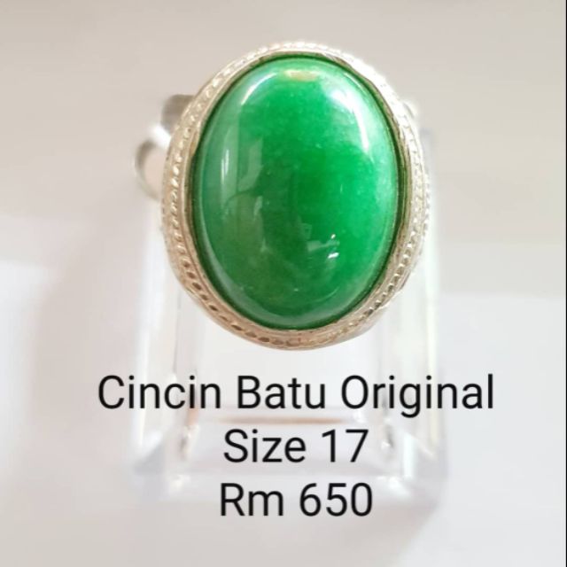 Cincin Perak Batu Jade Original . Bersaiz Batu Original. Harga 