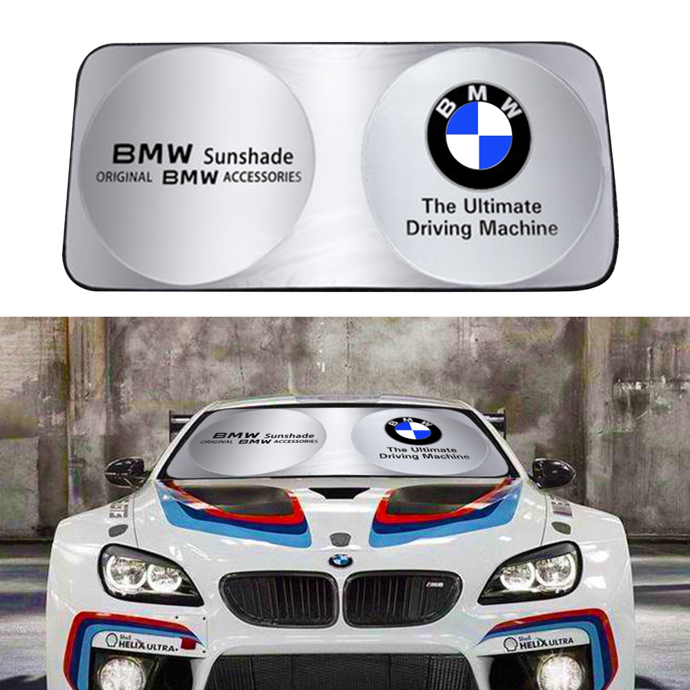 For BMW Sunshade Windshield Cover Car Snow Cover M Logo Windshield Visor Cover Front Window Protector Visor Ice Frost Defense Snow for 1 2 3 5 6 7 X M Series E81-93 E21-24 F01-04 F10-13 X1-7 etc 