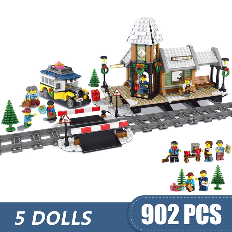 winter village train station