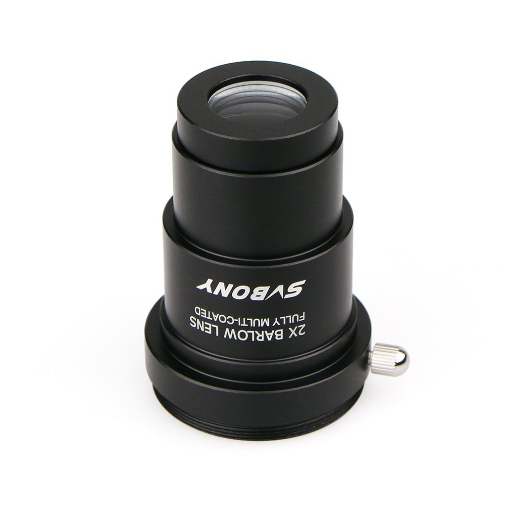 SVBONY 2X Barlow Lens 1.25 inches Metal Fully Blackened with M42x0.75 Thread Camera Connect Interface for Telescope Filters for Astrophotography 