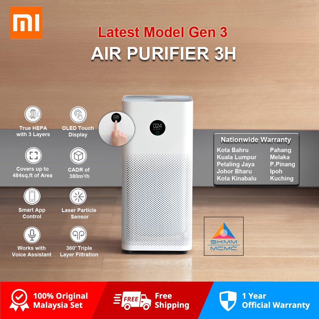 [100 Malaysia Ori] Xiaomi Mi Air Purifier 3H sterilizer addition to