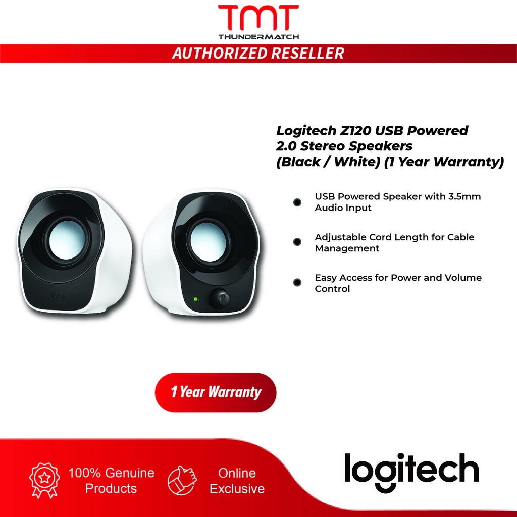 (Ready Stock/Original)Logitech Z120 Compact Stereo Speakers USB Powered