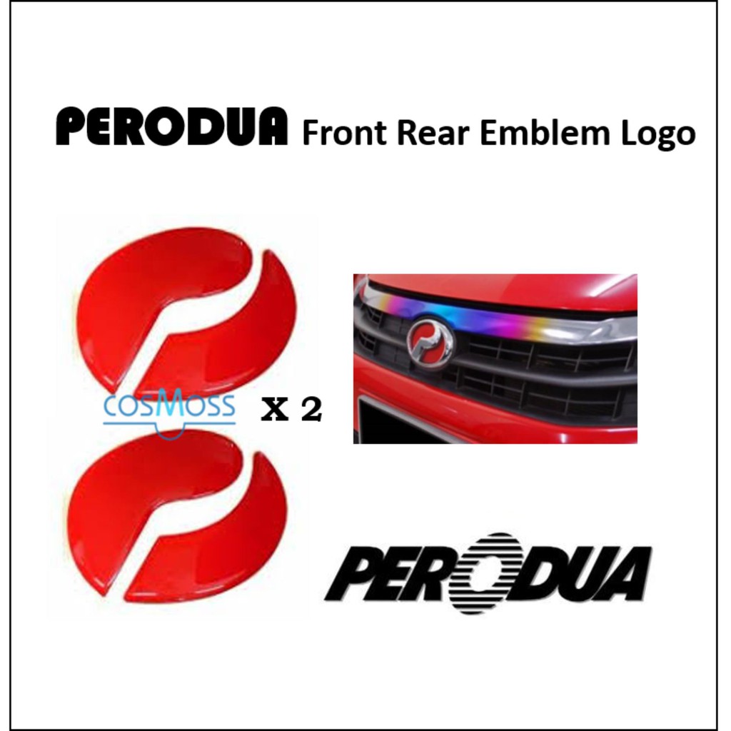 PERODUA MYVI 2018 - EMBLEM LOGO 2PCS Front & Rear Sticker 