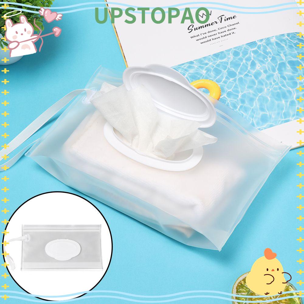 UPSTOP Eco-Friendly Wet Wipes Bag Cleaning Cosmetic Container Napkin Storage Pouch Reusable Clamshell Box Snap Strap Easy-carry protectionCase