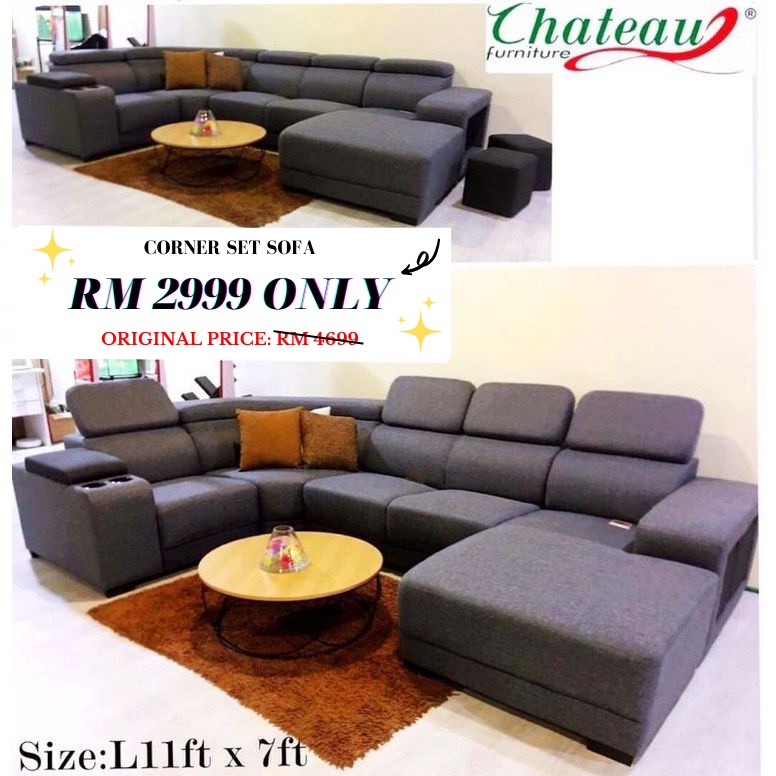 Last Promotion! Online exclusive corner sofa/ Corner shape sofa/ Adjustable sofa/ L shape sofa set/ Sofa promosi