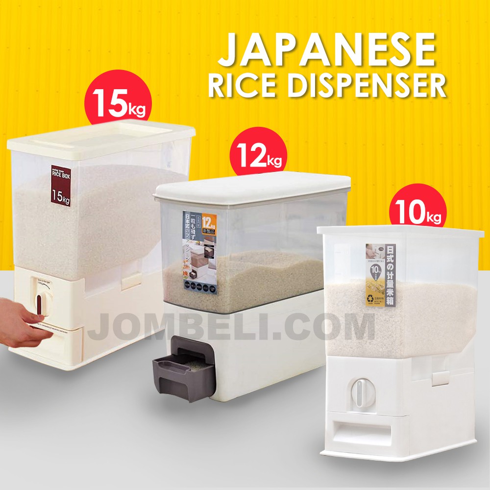 **Jombeli JAPANESE RICE DISPENSER 12KG-Rice Dispenser 15kg Pencatu Beras 15kg