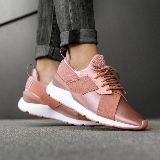 Puma Women's MUSE SATIN EP (PEACH BEIGE / WHITE) | Shopee Malaysia