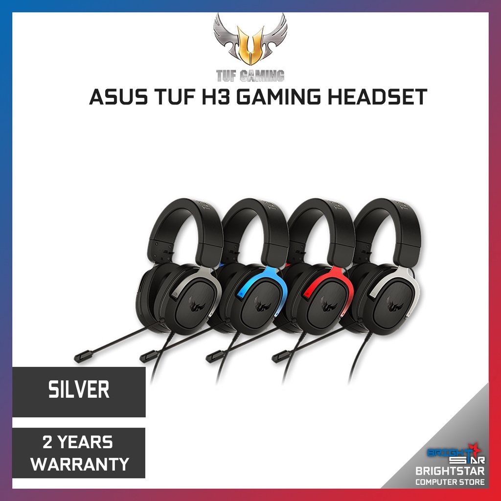 Asus TUF H3 Gaming Headset Red / Gun Metal / Silver Shopee Malaysia