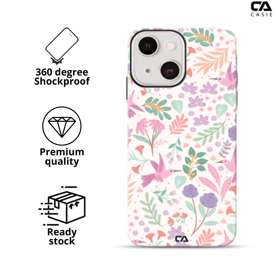 iPhone X till 15 Series | CASIE TITAN Phone Case | Shockproof Case | 6 Month Exchange Warranty | Floral | Local Designer