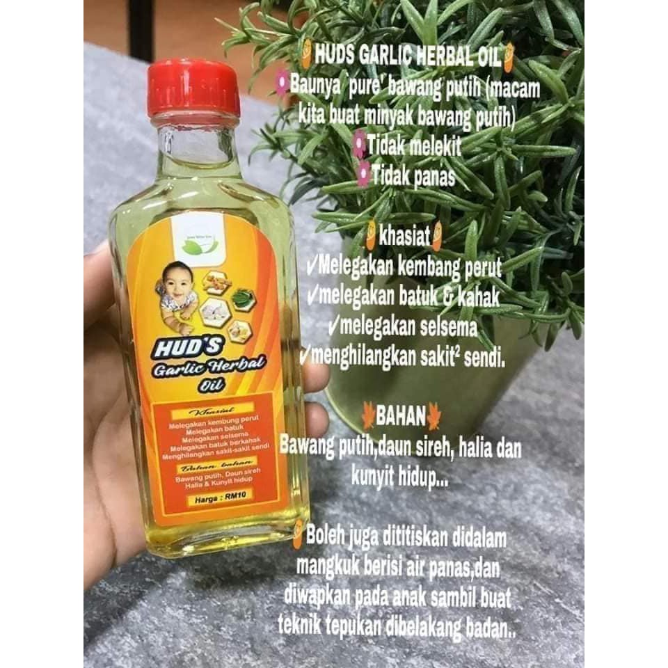 Ready Stock Hud S Garlic Herbal Oil By Bidan Liza Huds Selsema Batuk Kahak Minyak Bawang Putih Minyak Hud Baby Shopee Malaysia