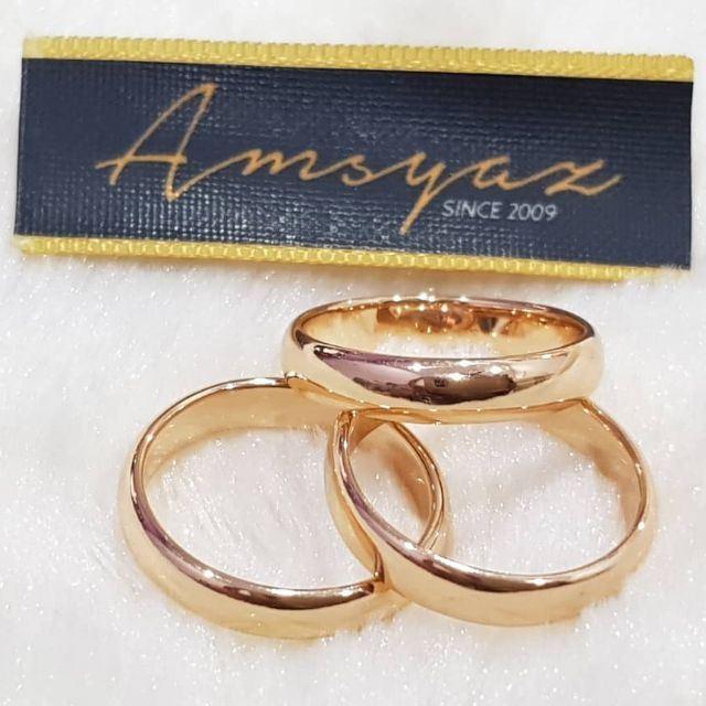Cincin Suasa Sadur 18k Lebar 5mm 6mm