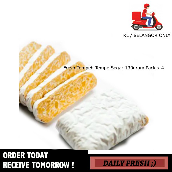Fresh Tempeh Tempe Segar 130gram Pack x 4 Fresh Vegetables Shopee