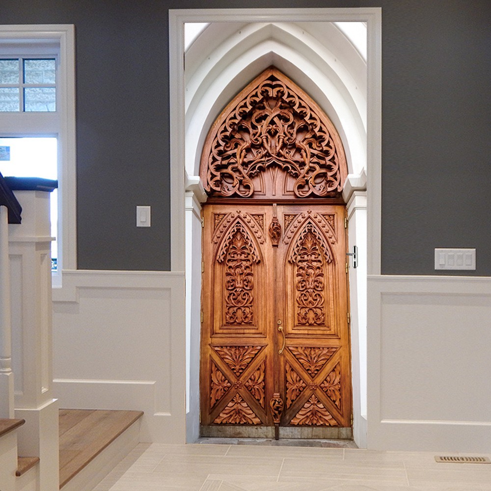 Wall Sticker Islamic Style Creative 3d Door Stickers Home Decor