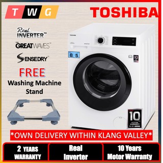 [OWN DELIVERY + GIFT] TOSHIBA WASHER DRYER 8KG / 5KG TWD-BK90S2M INVERTER FRONT LOAD WASHING MACHINE