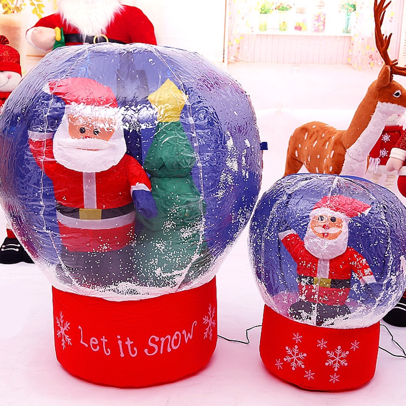 Giant Santa Claus Christmas Tree Snow Globe Inflatable Led Toys Yard Outdoor Blow Up Decoration Christmas Party Prop Shopee Malaysia