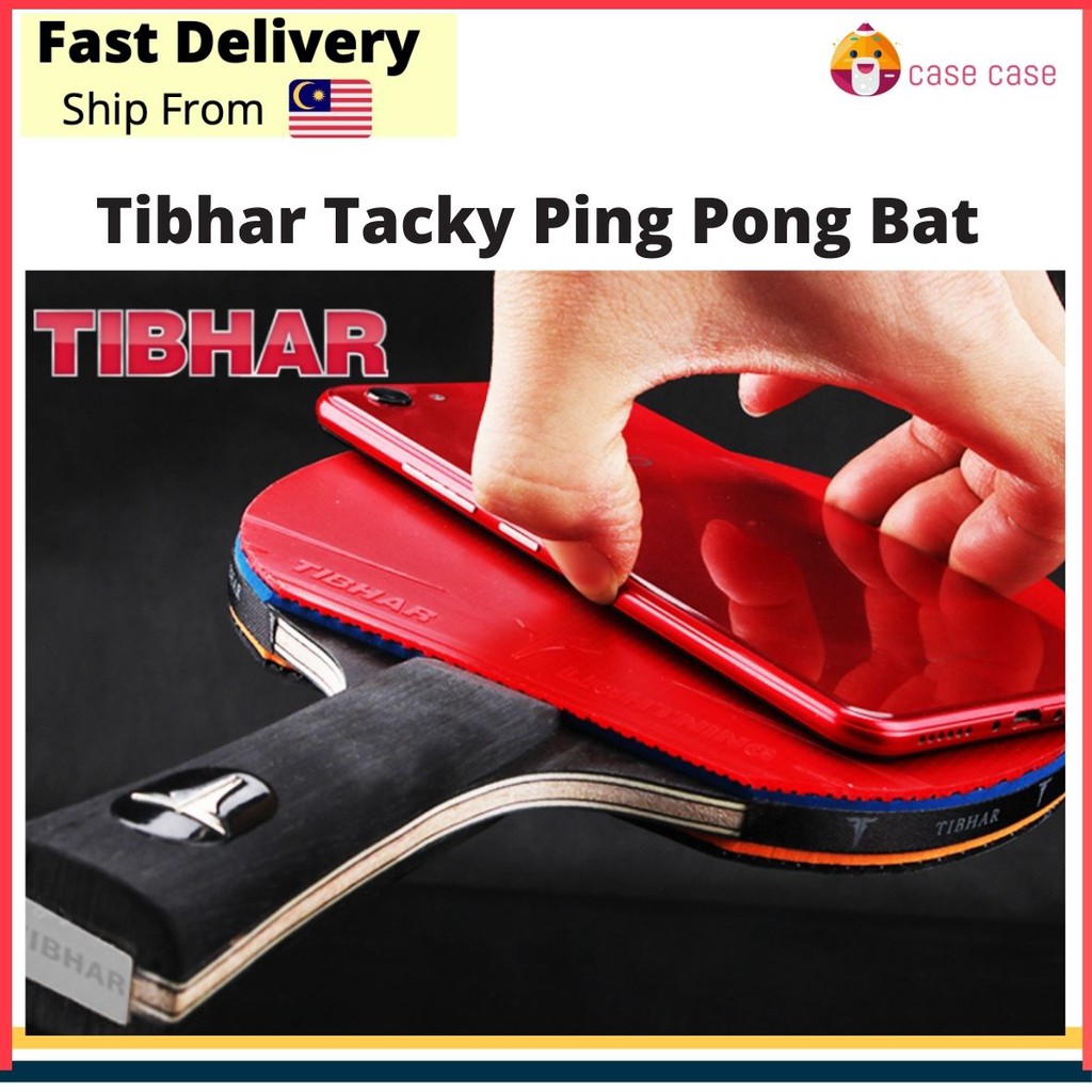 Tibhar High Performance Tacky Blue Sponge Rubber Ping Pong Bat Complete
