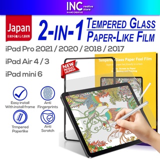 Image of Paper Feel Tempered Glass Screen Protector Film with Install Frame for i Mini 6 10.2 10.9 11 New iP 9 8 7 2021