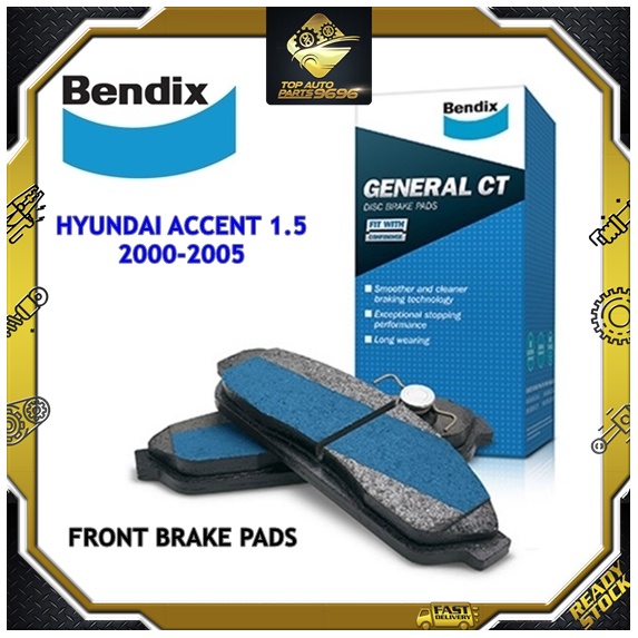 BENDIX FRONT BRAKE PADS HYUNDAI ACCENT 1.5 20002005 GENERAL CT