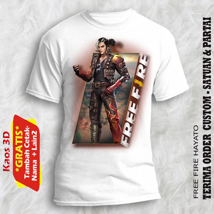 Free Fire Hayato Character T Shirt Size To Adult Big Sizes 3d Print Quality Unisex Models Shopee Malaysia