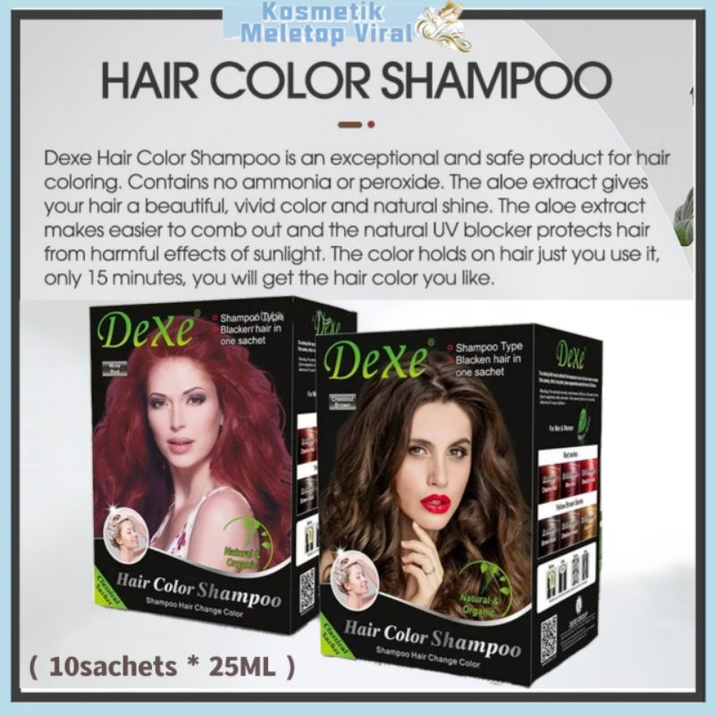 Dexe Hair Color Shampoo (10sachets×25ml) 🔥🔥🔥 | Shopee Malaysia