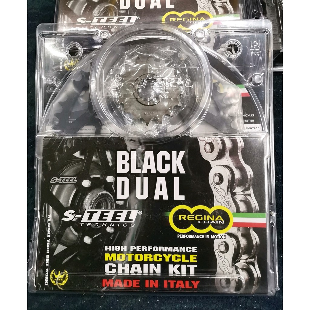 Yamaha Mt09 Black Dual REGINA “Z” Ring Chain + STEEL Front & Rear