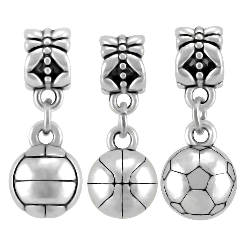 Sport Football Basketball Charms Pendant Pandora Charm Beads Bracelet DIY Fashion Jewelry SPP207 | Shopee Malaysia