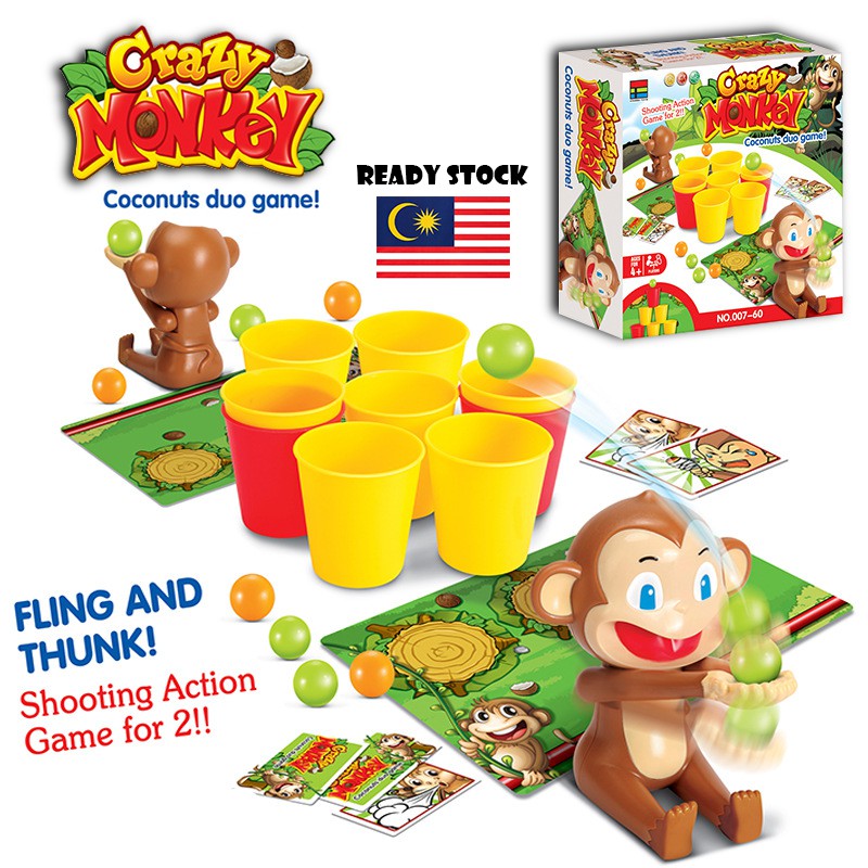 Crazy Monkey Coconut Duo Game Board games for Kids Children Family Game