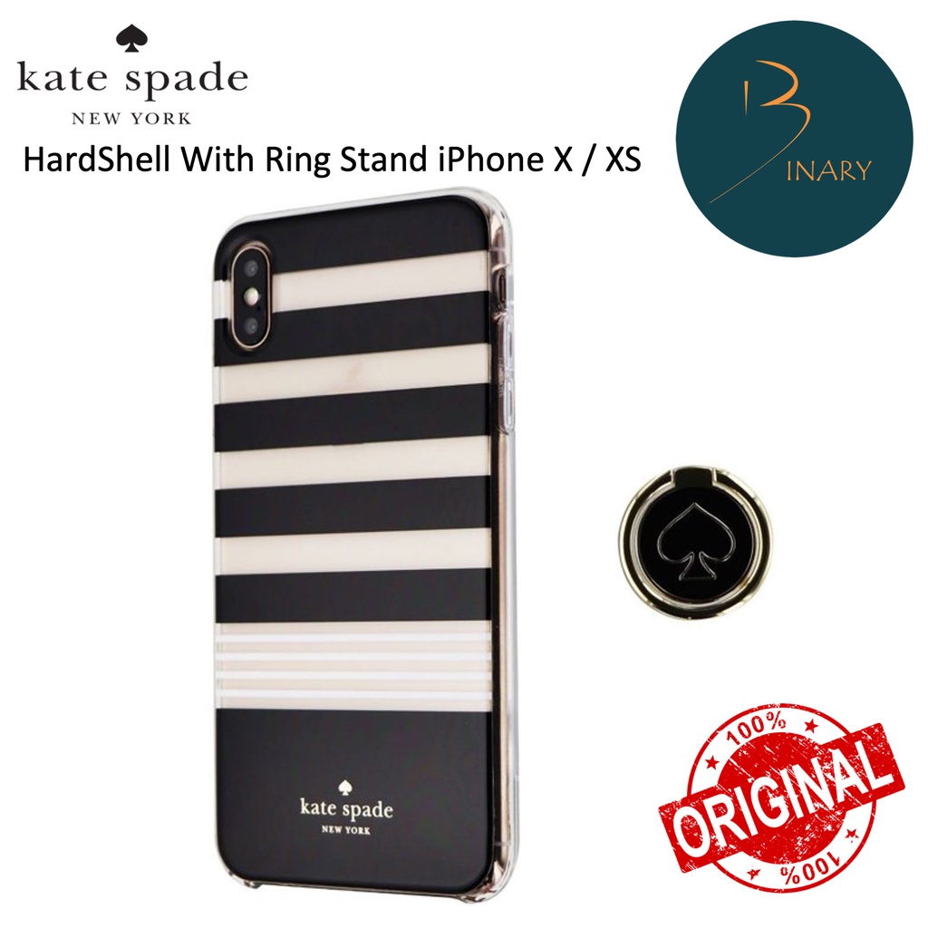Kate Spade HardShell Case With Ring Stand for iPhone X / XS - Black/White  Stripe | Shopee Malaysia