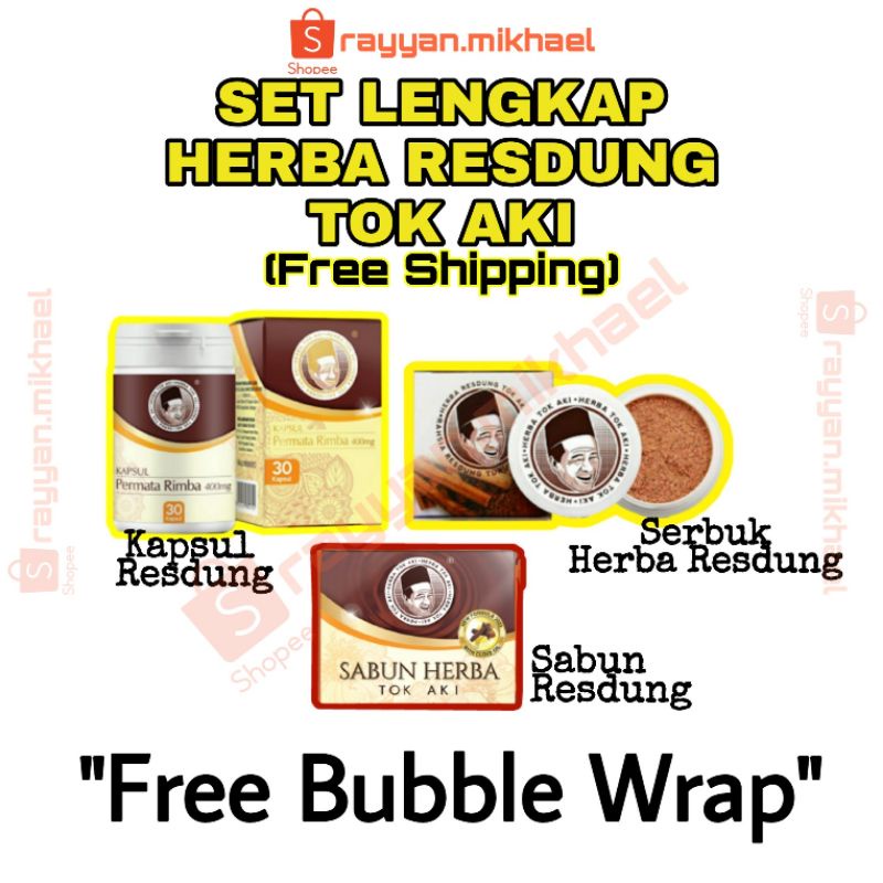 Herba Resdung Tok Aki KOMBO JIMAT  Serbuk Herba, Ubat Resdung Tok Aki LULUS KKM & Sabun Herba