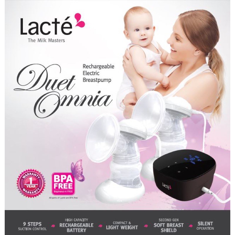 Lacte Duet Omnia Rechargeable Electric Breastpump Shopee Malaysia