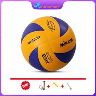 [Runsport]Volleyball Set Volleyball Mikasa MVA300 volleyball For training competition Match ball volleyball set(volleyball+pump + air needle + net bag)Wear resistant