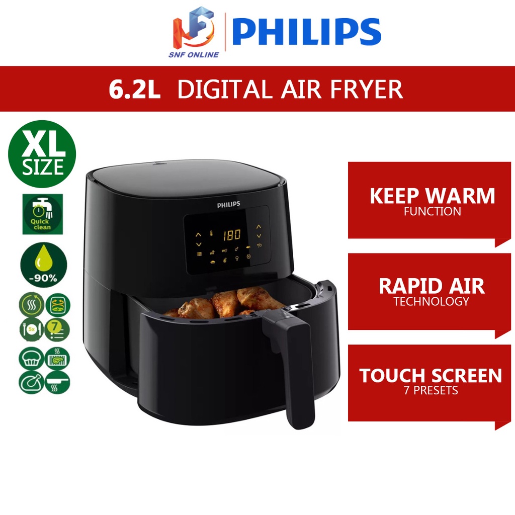 Philips Essential Digital Air fryer - XL (6.2 L) HD9270/91 HD9270 ...